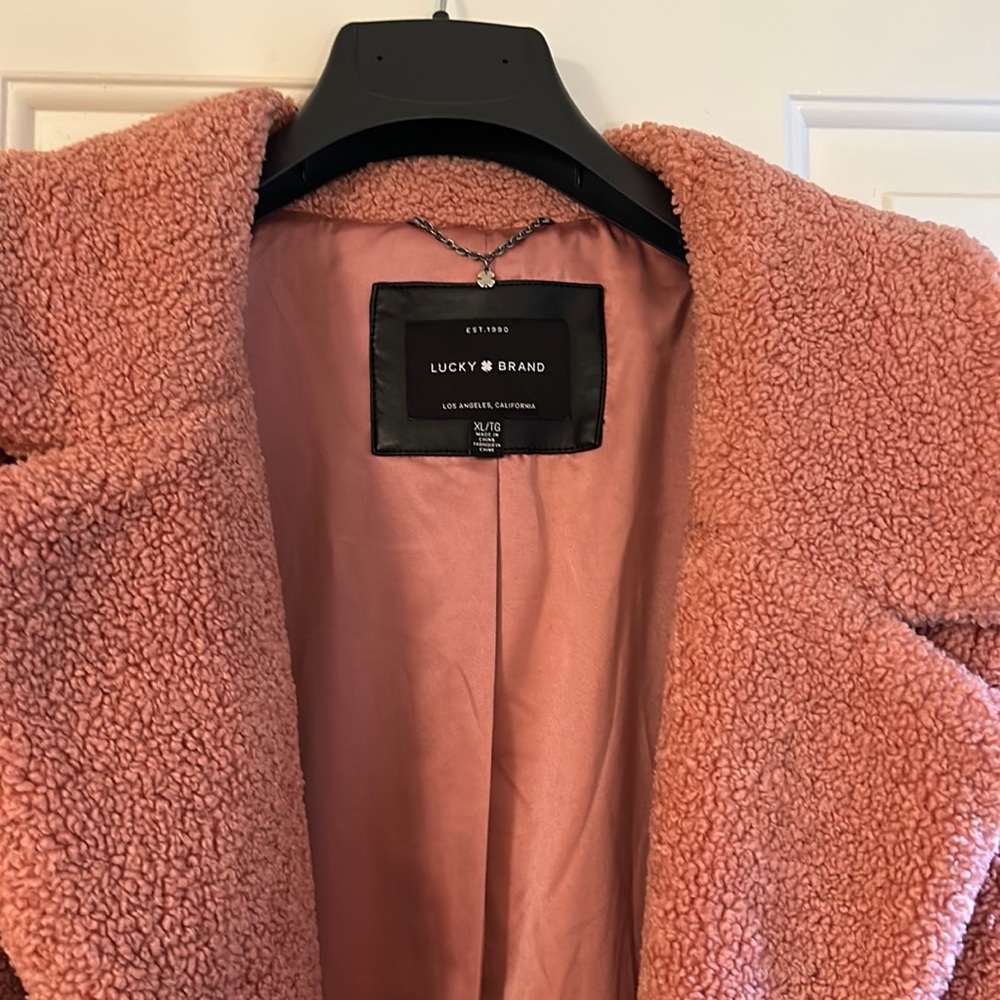 Lucky brand extra-large, pink teddy bear coat